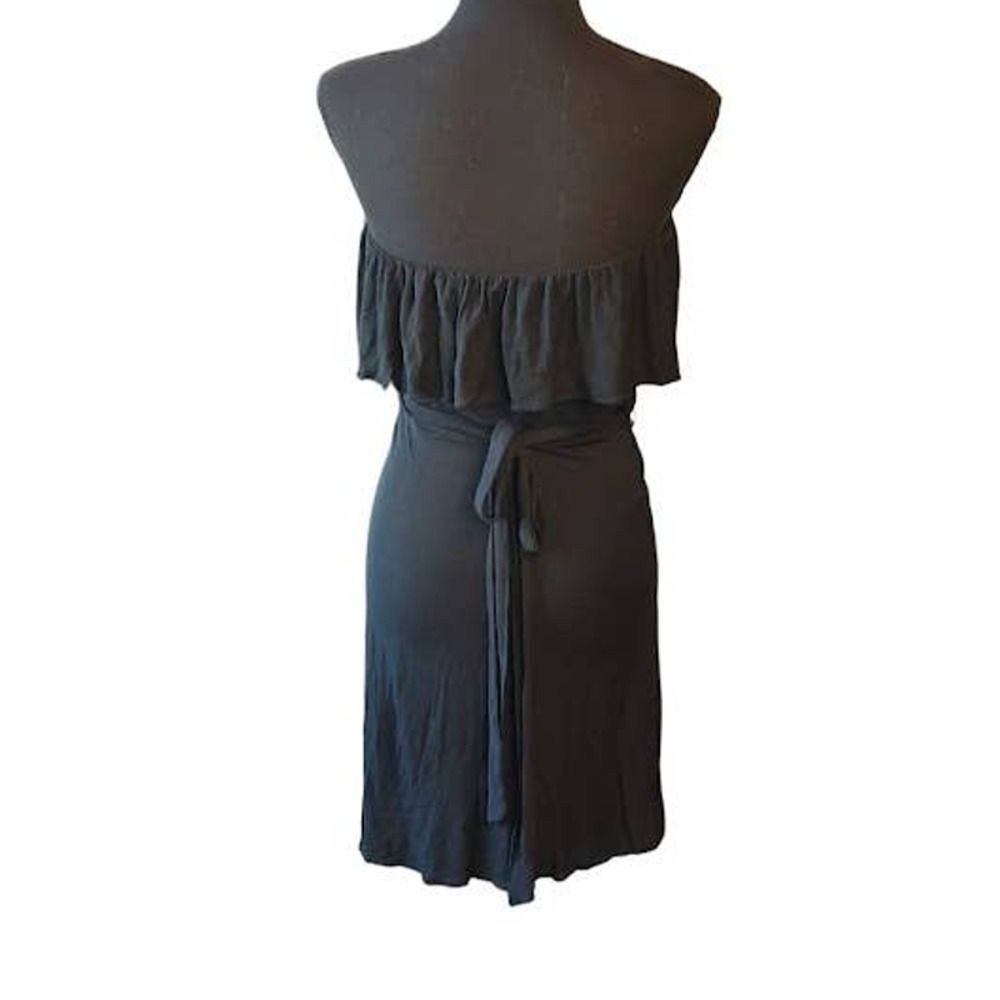 BCBGMaxAzria Strapless Black Ruffle Mini Dress Small - Picture 3 of 4